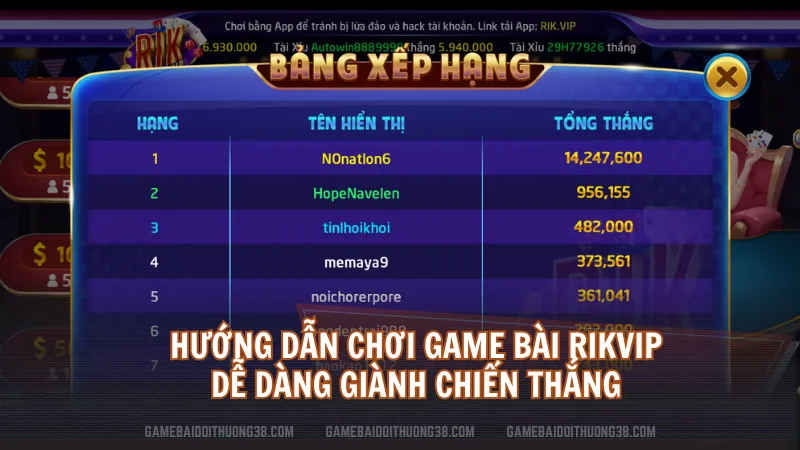 Hướng dẫn chơi game bài Rikvip dễ dàng giành chiến thắng