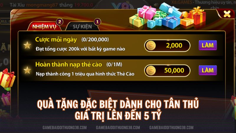 Quà tặng đặc biệt dành cho tân thủ - Giá trị lên đến 5 tỷ